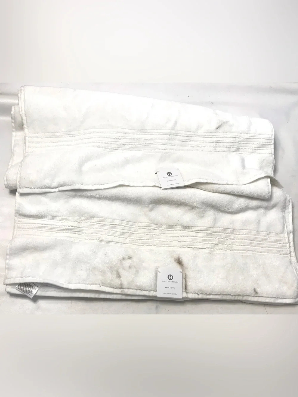 (2) Hotel Collection Bath Sheets Towels 30 x 56 Inch 100% Turkish Cotton